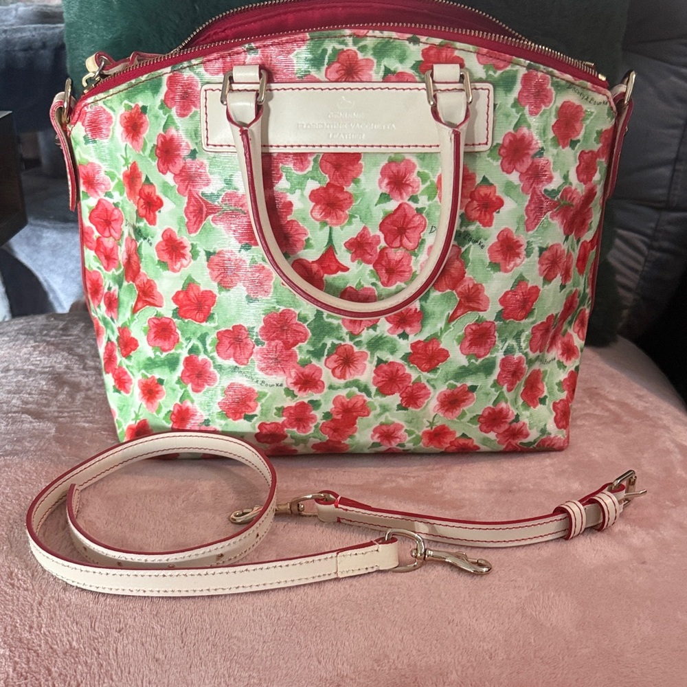 Dooney and Bourke Floral Satchel in coated cotton - Picture 5 of 8
